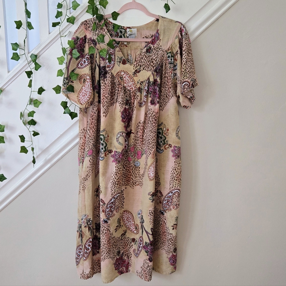 🐯VTG 80s Womens House Dress